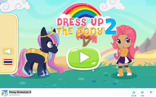 เกมส์แต่งตัว Pony DressUp 2